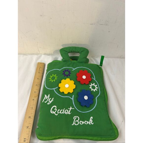 De moca Quiet travel book learning toy zipper green vintage - Picture 4 of 9